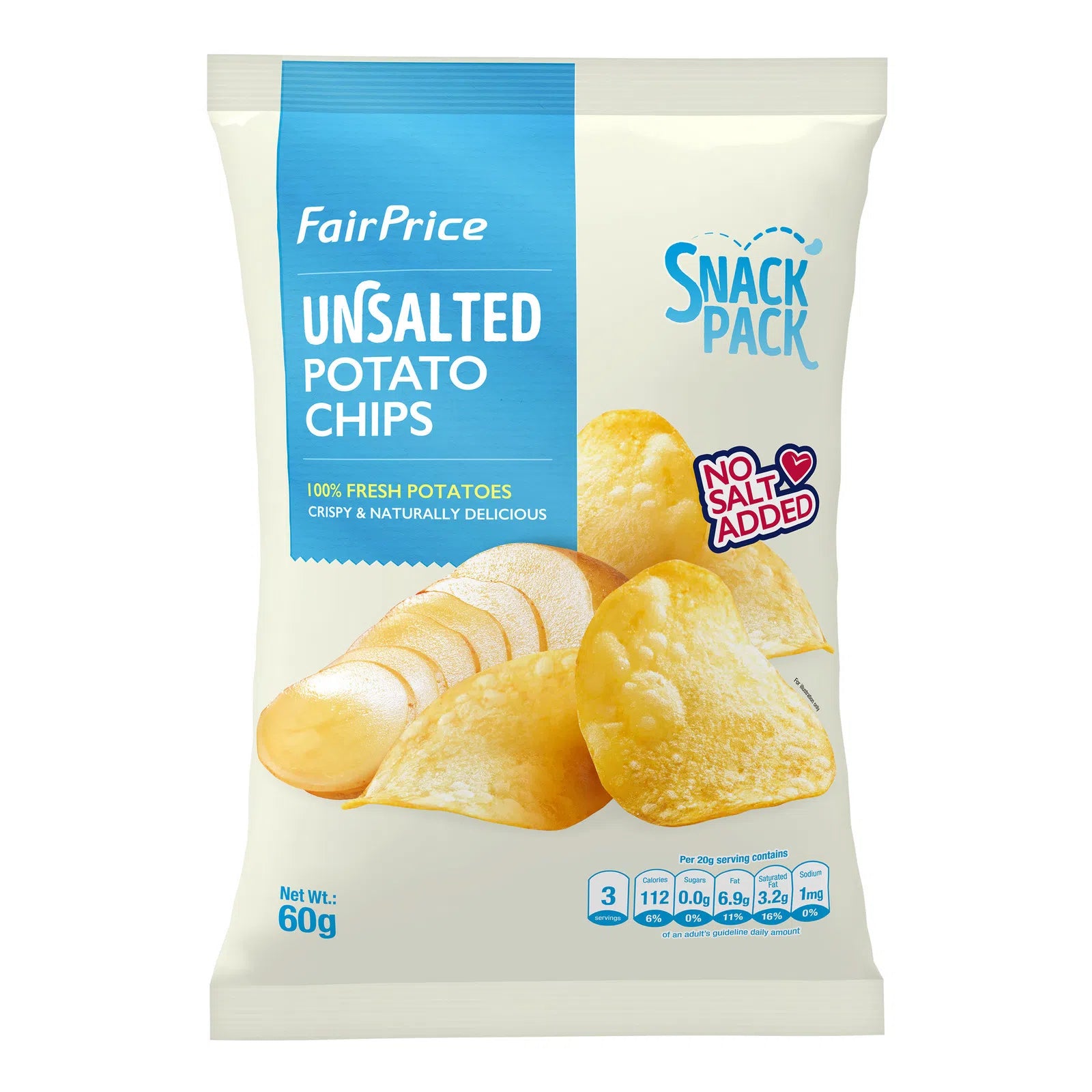 FairPrice Potato Chips Unsalted 60 gr