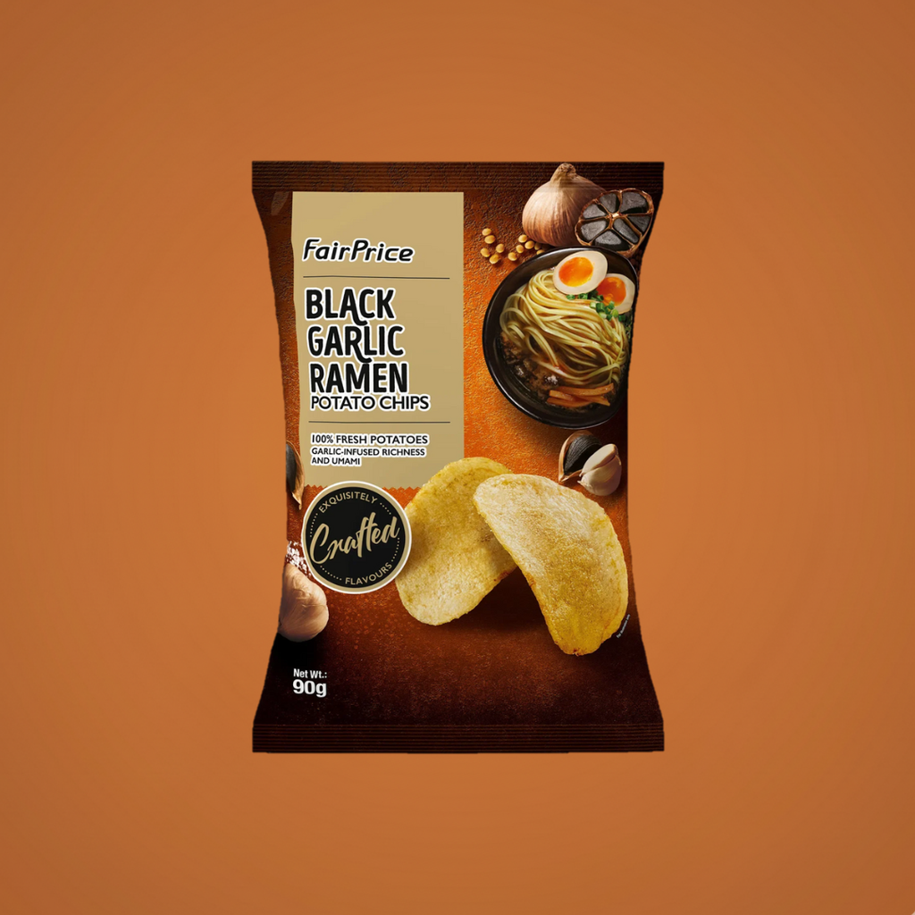 FairPrice Potato Chips Black Garlic Ramen 90g