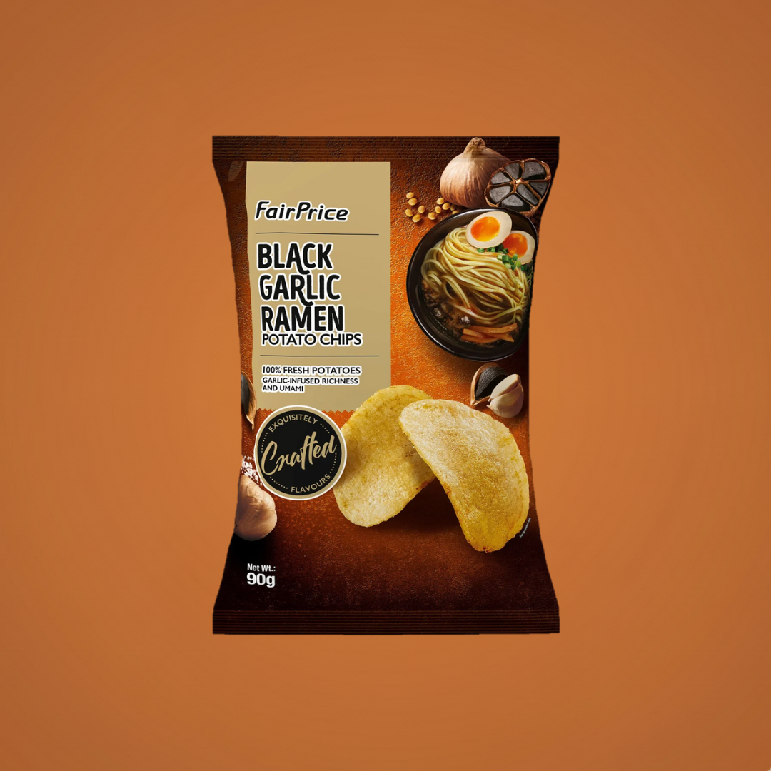 FairPrice Potato Chips Black Garlic Ramen 90g