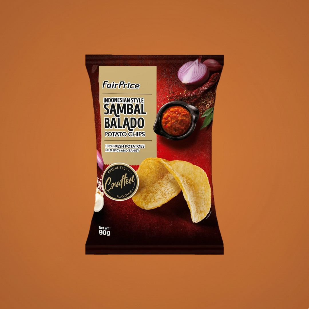 FairPrice Potato Chips Indonesian Style Sambal Balado 90g