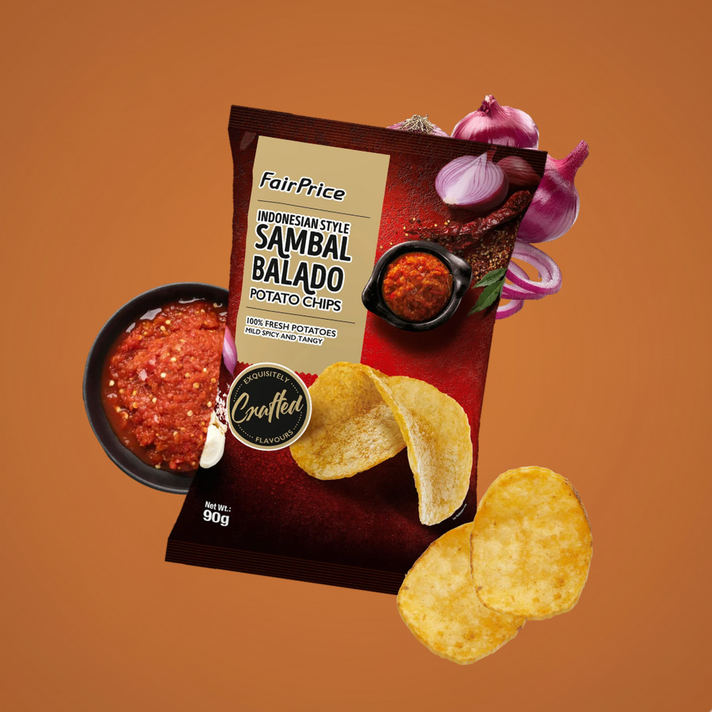 FairPrice Potato Chips Indonesian Style Sambal Balado 90g
