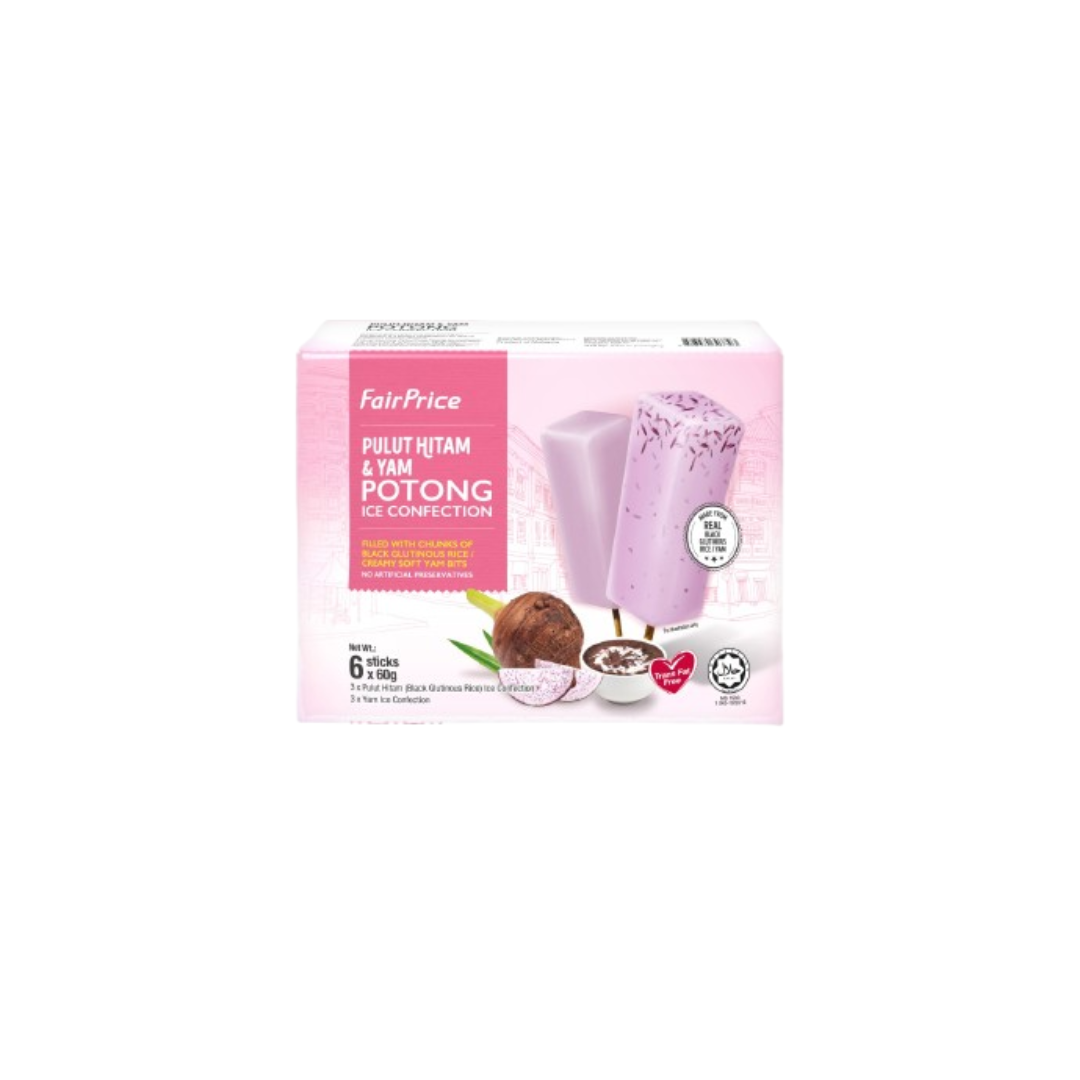 FairPrice Ice Potong Pulut Hitam & Yam 360gr Isi 6pcs