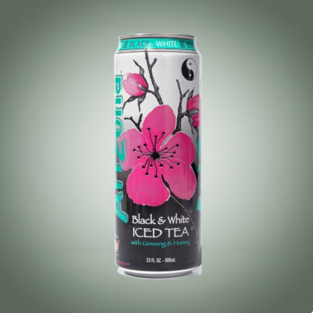 Arizona Black & White Iced Tea with Ginseng & Honey 23 fl oz