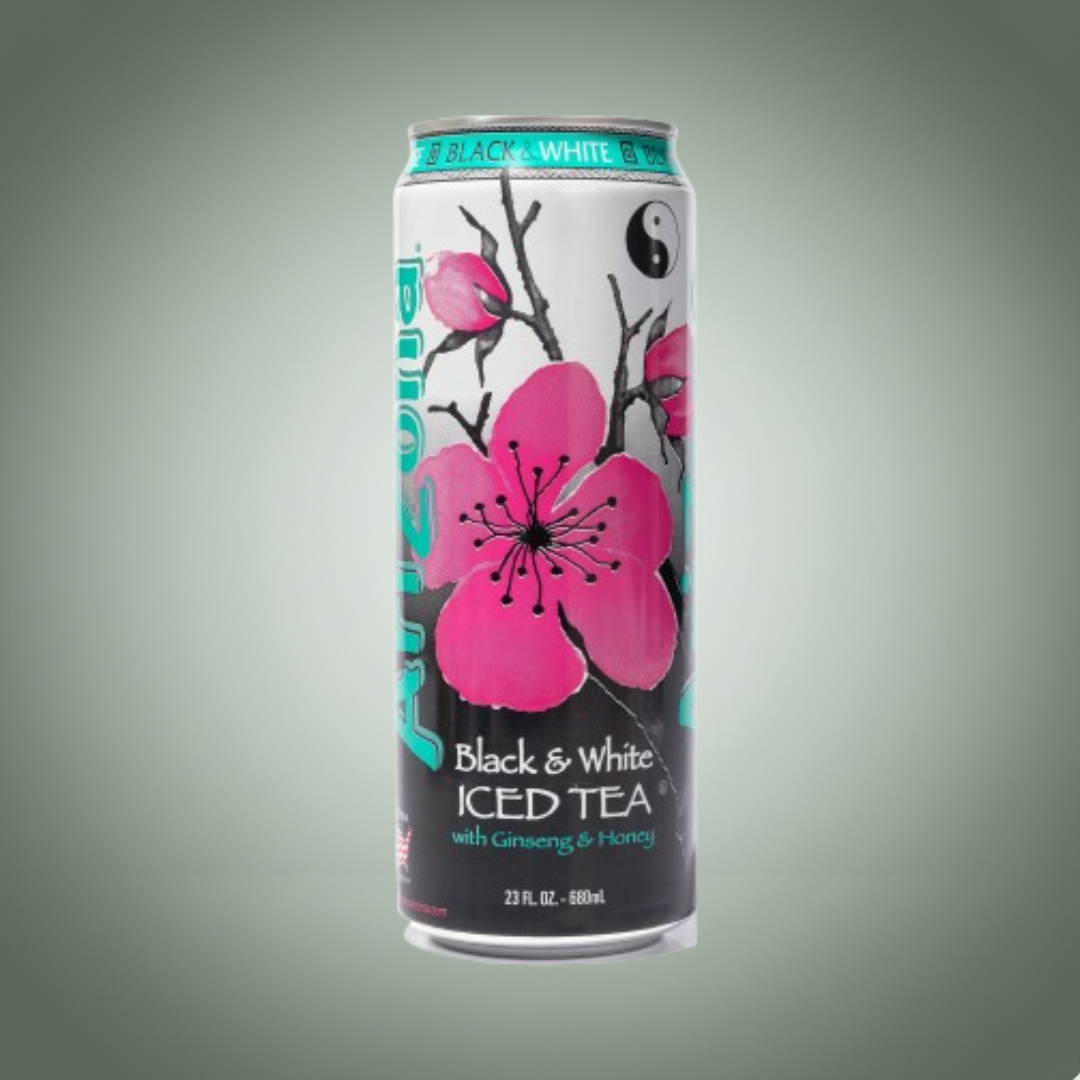 Arizona Black & White Iced Tea with Ginseng & Honey 23 fl oz