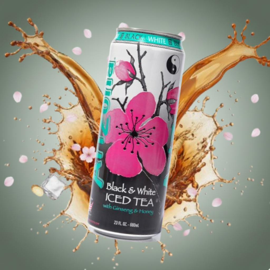 Arizona Black & White Iced Tea with Ginseng & Honey 23 fl oz