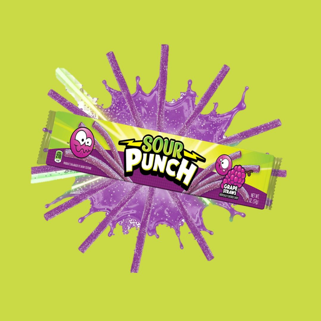 Sour Punch Grape Straws 2 oz