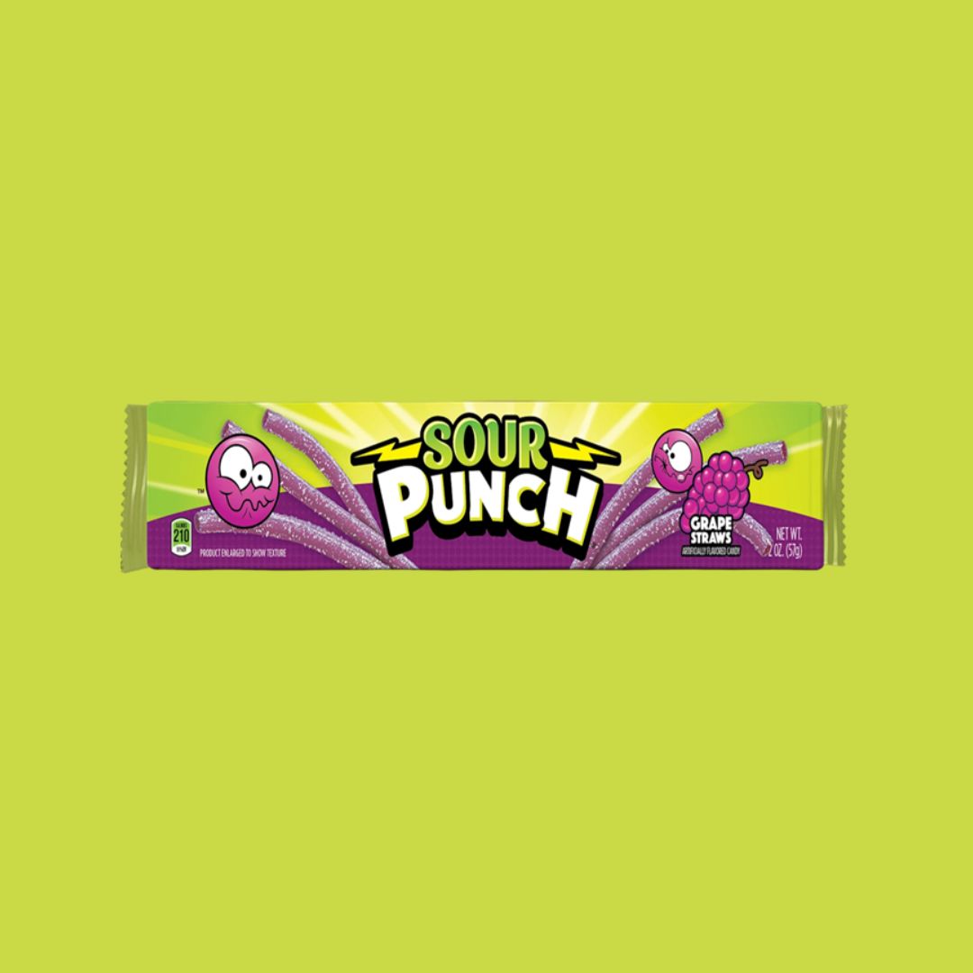 Sour Punch Grape Straws 2 oz