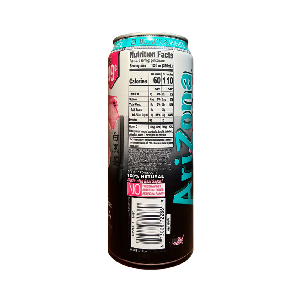 Arizona Black & White Iced Tea with Ginseng & Honey 23 fl oz