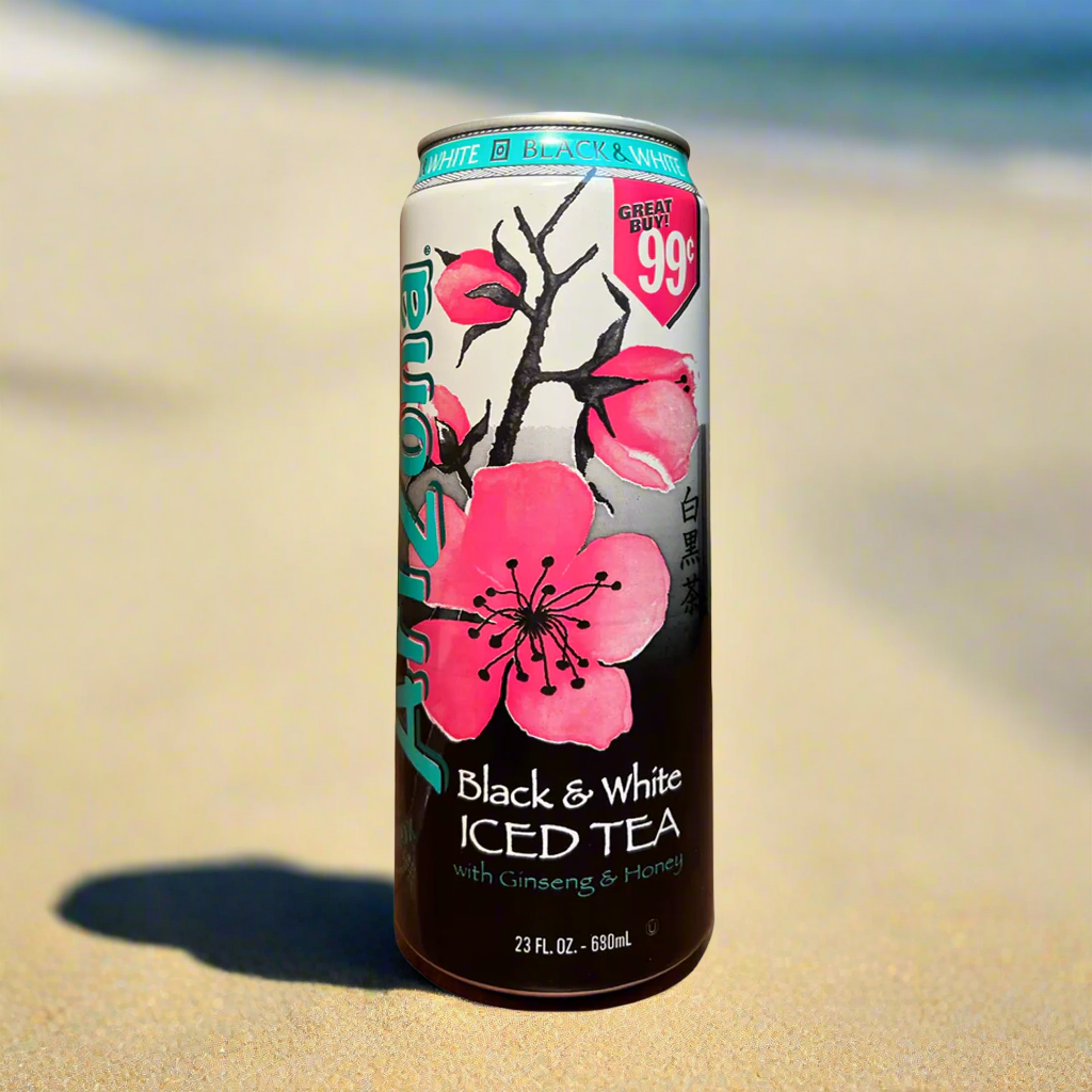 Arizona Black & White Iced Tea with Ginseng & Honey 23 fl oz