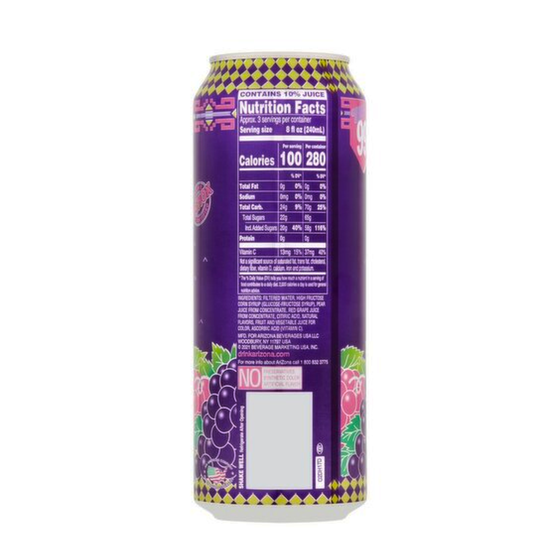 Arizona Grapeade Fruit Flavor Cocktail 23 oz