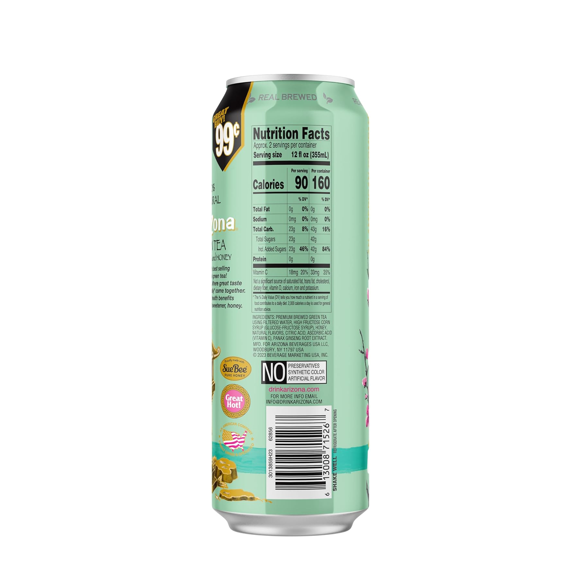 Arizona Green Tea with Ginseng and Honey 22 fl oz