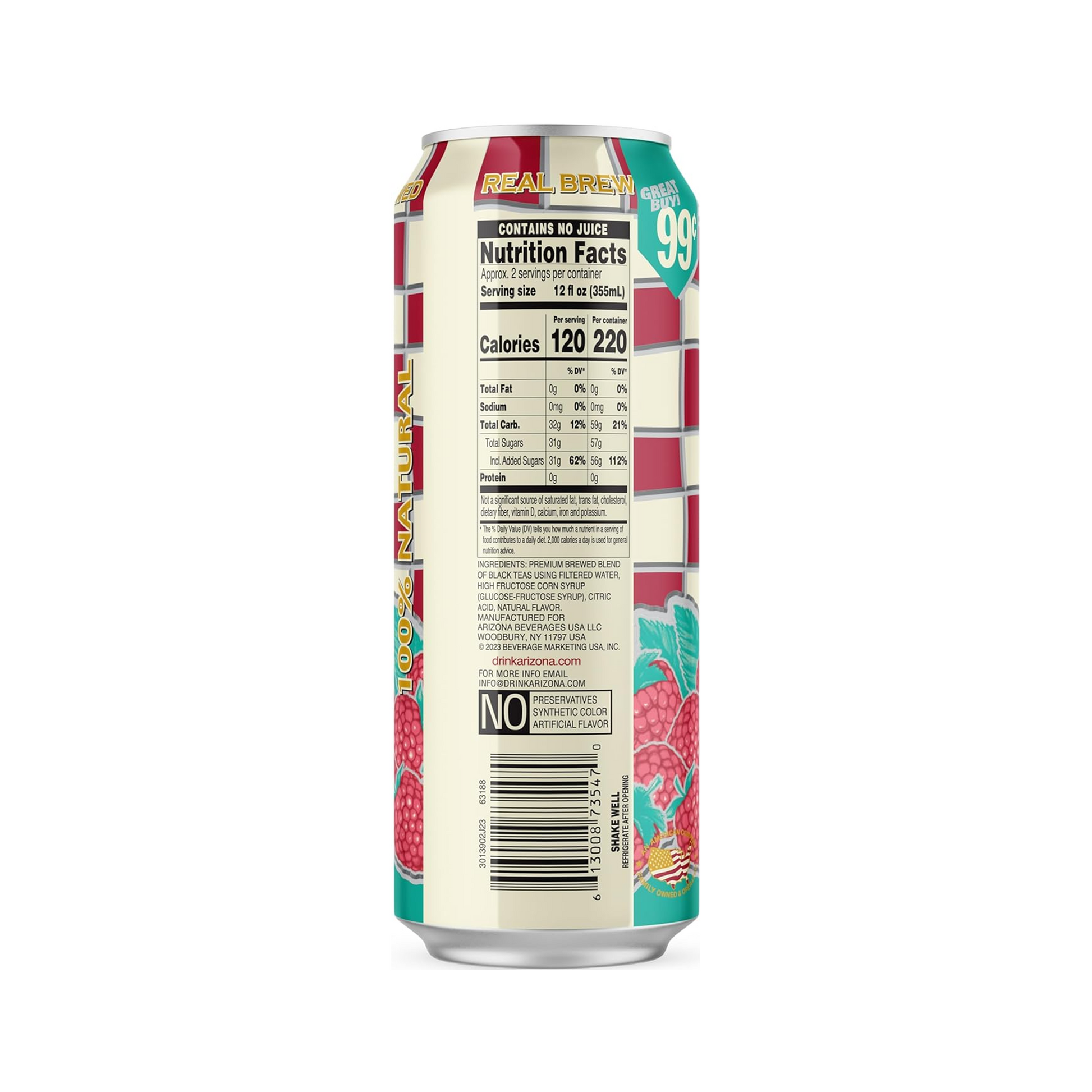 Arizona Iced Tea with Raspberry 22 fl oz