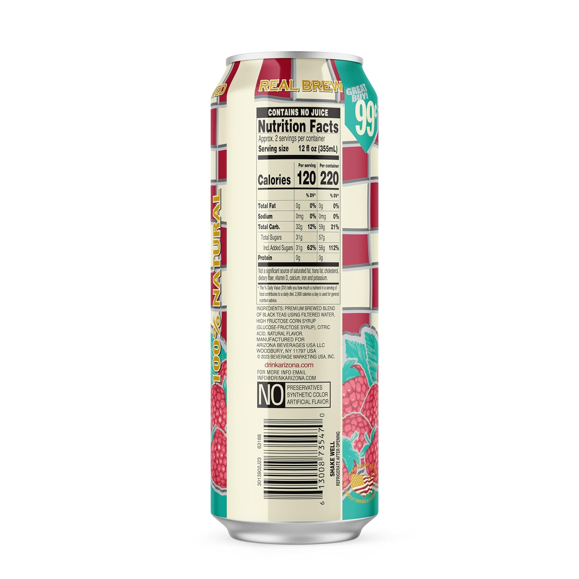 Arizona Iced Tea with Raspberry 22 fl oz