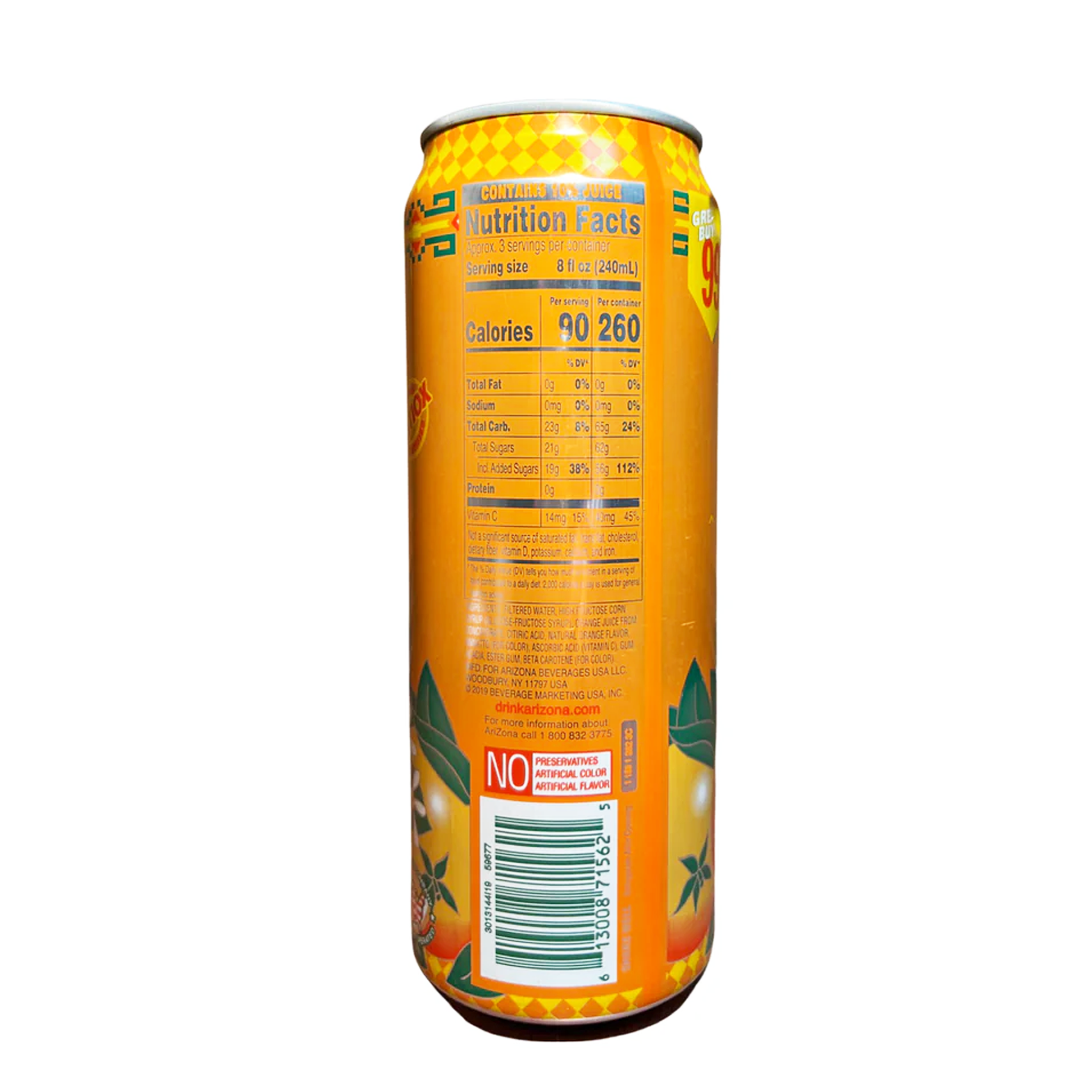 Arizona Orangeade Fruit Juice 23 oz