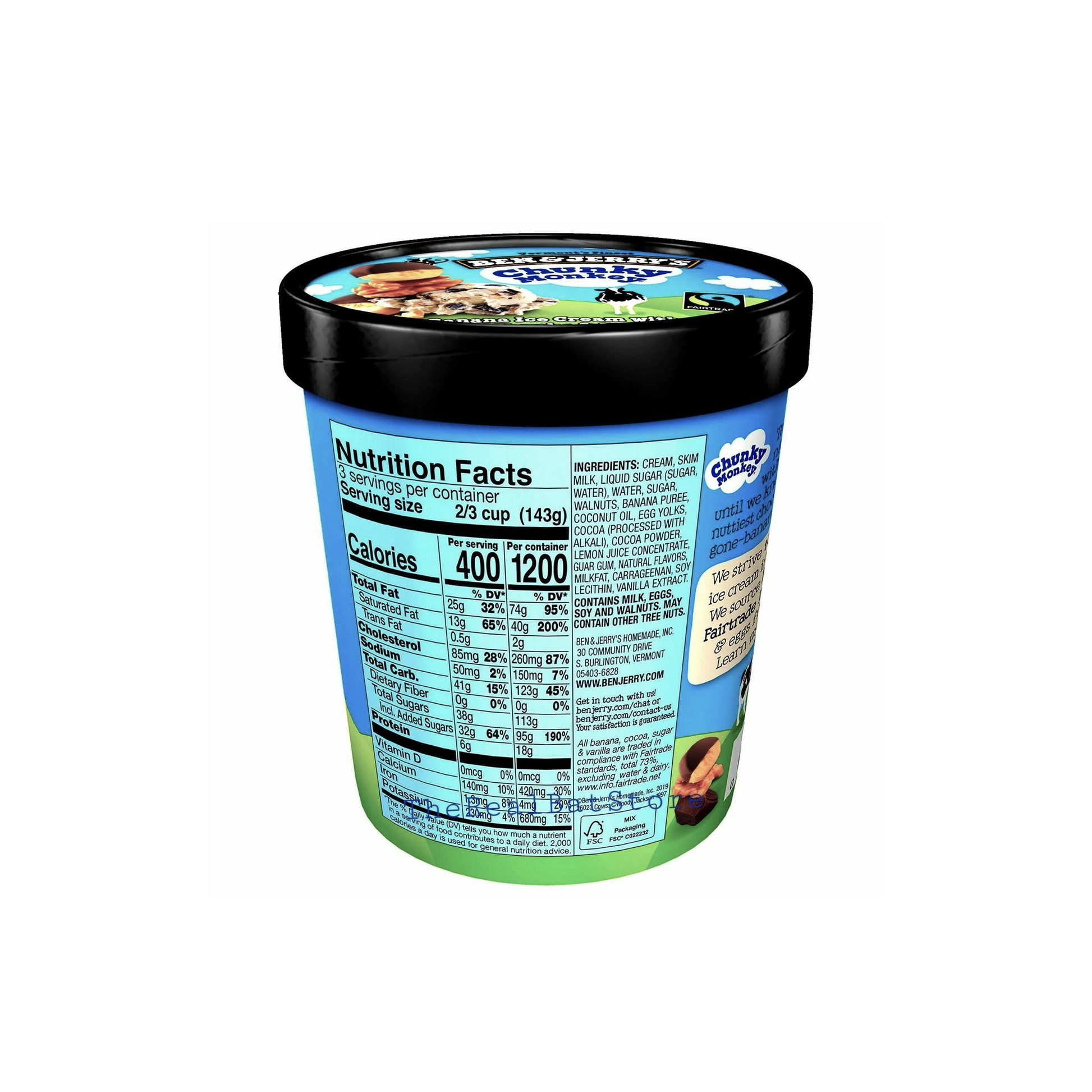Ben & Jerry Chunky Monkey 1 Pint / 473 ml
