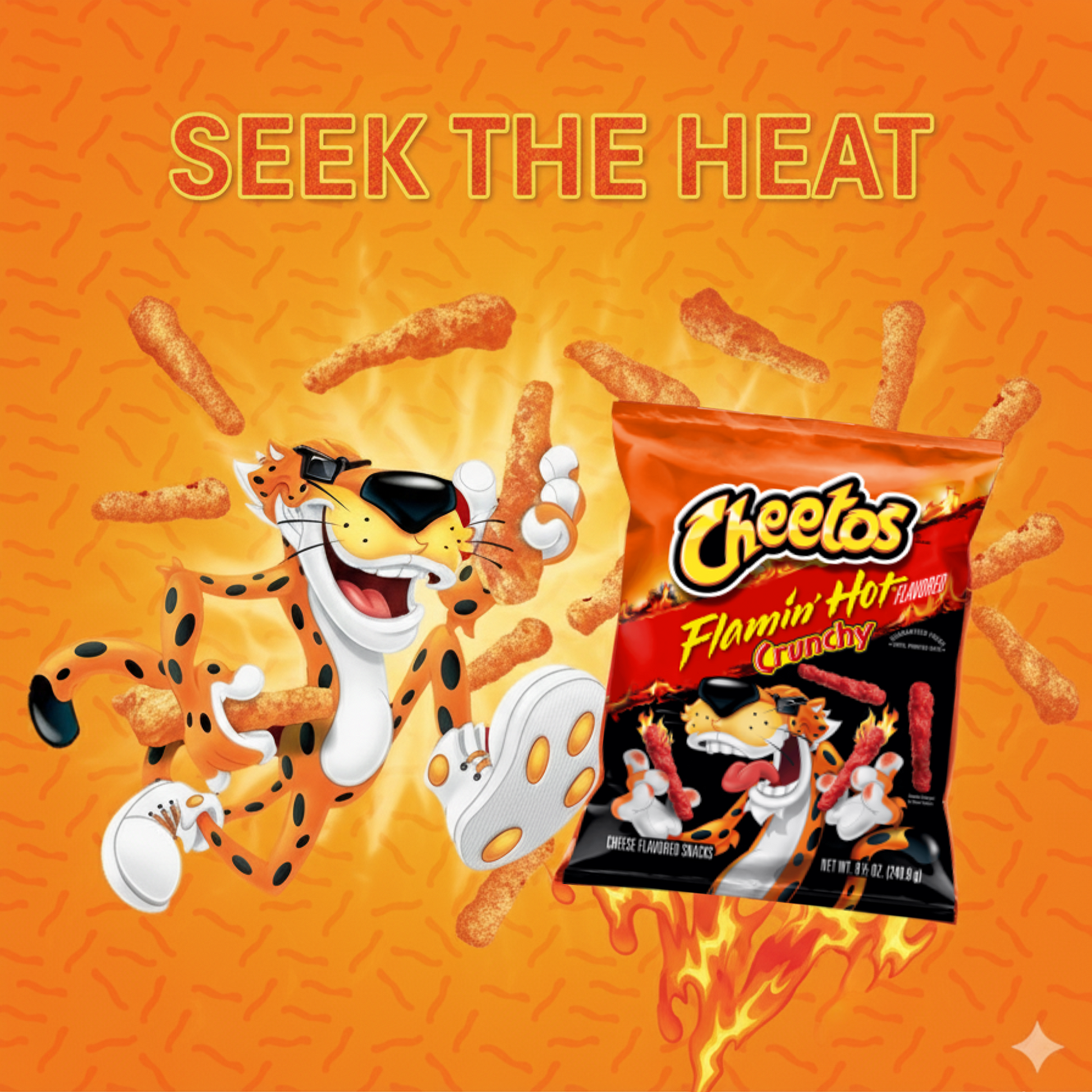 Cheetos Crunchy Flamin Hot 8 oz (Wholesale)