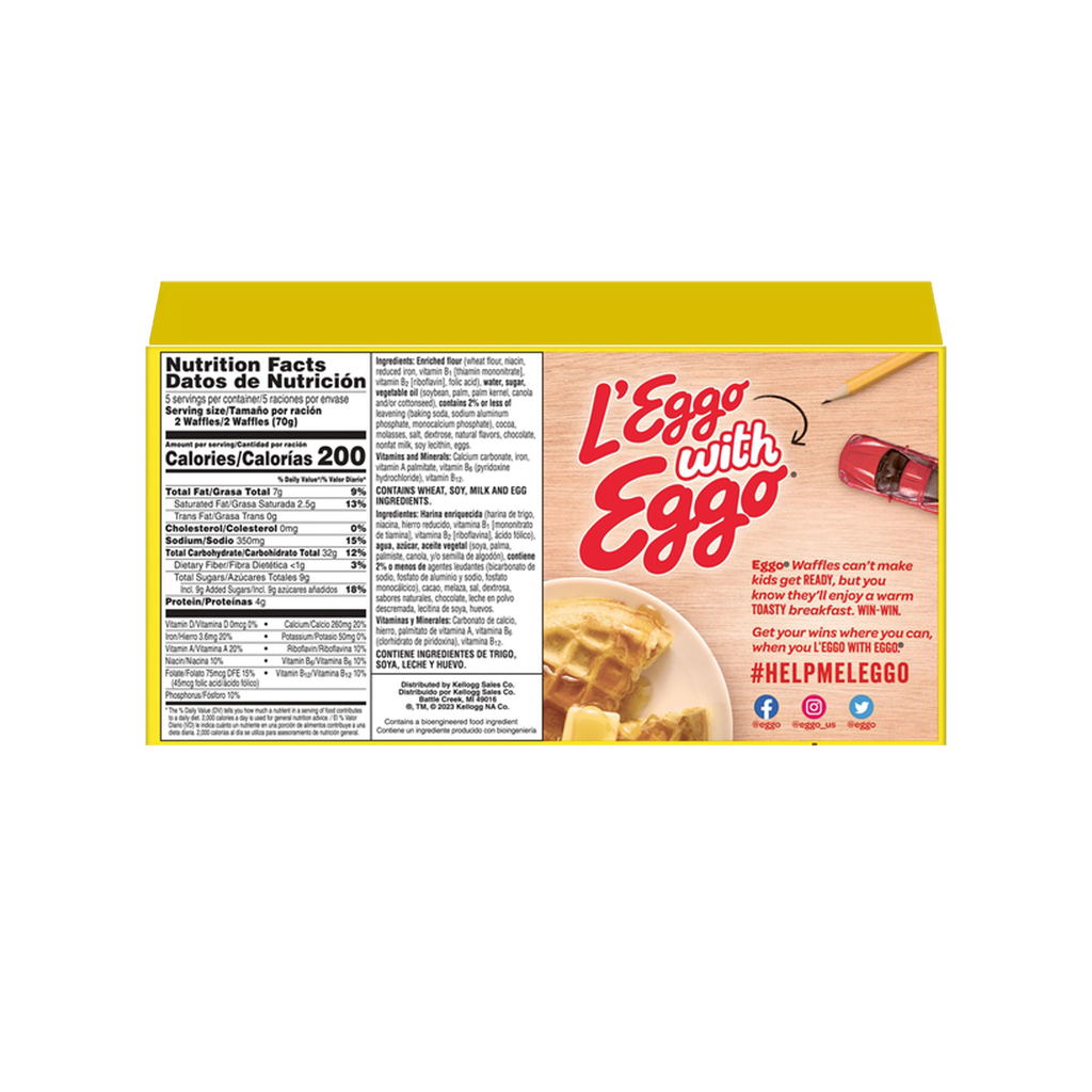 Kelloggs Eggo Waffles Chocolate Chip 12.3 oz