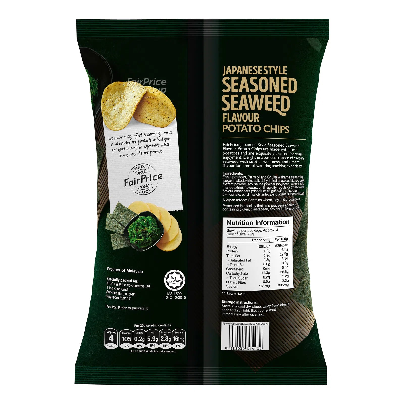 FairPrice Potato Chips Japanese Seaweed 90g