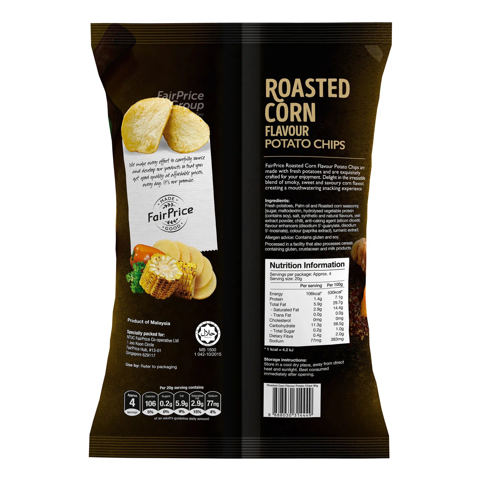FairPrice Potato Chips Roasted Corn 90g
