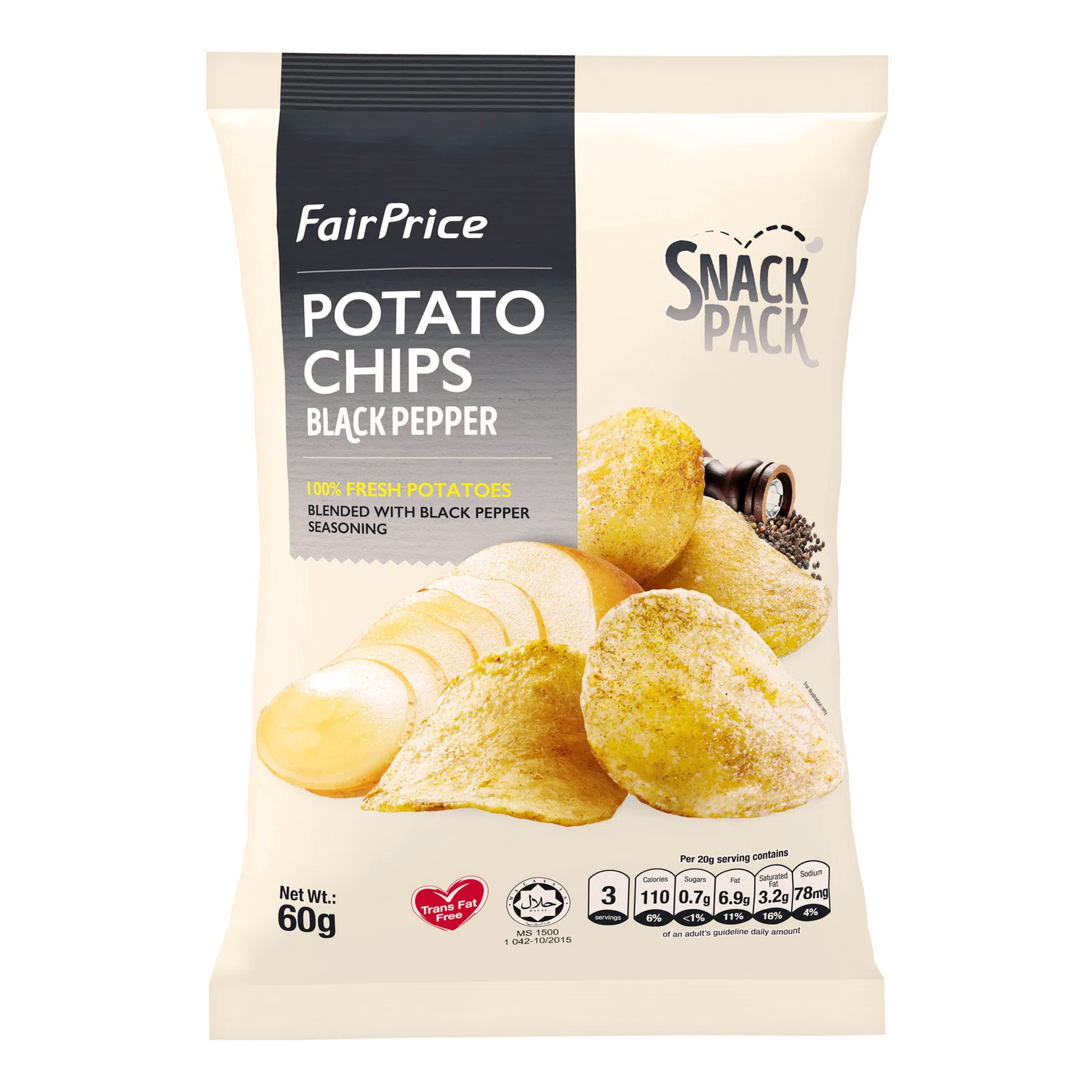 Fairprice Potato Chips Blackpepper 60 g