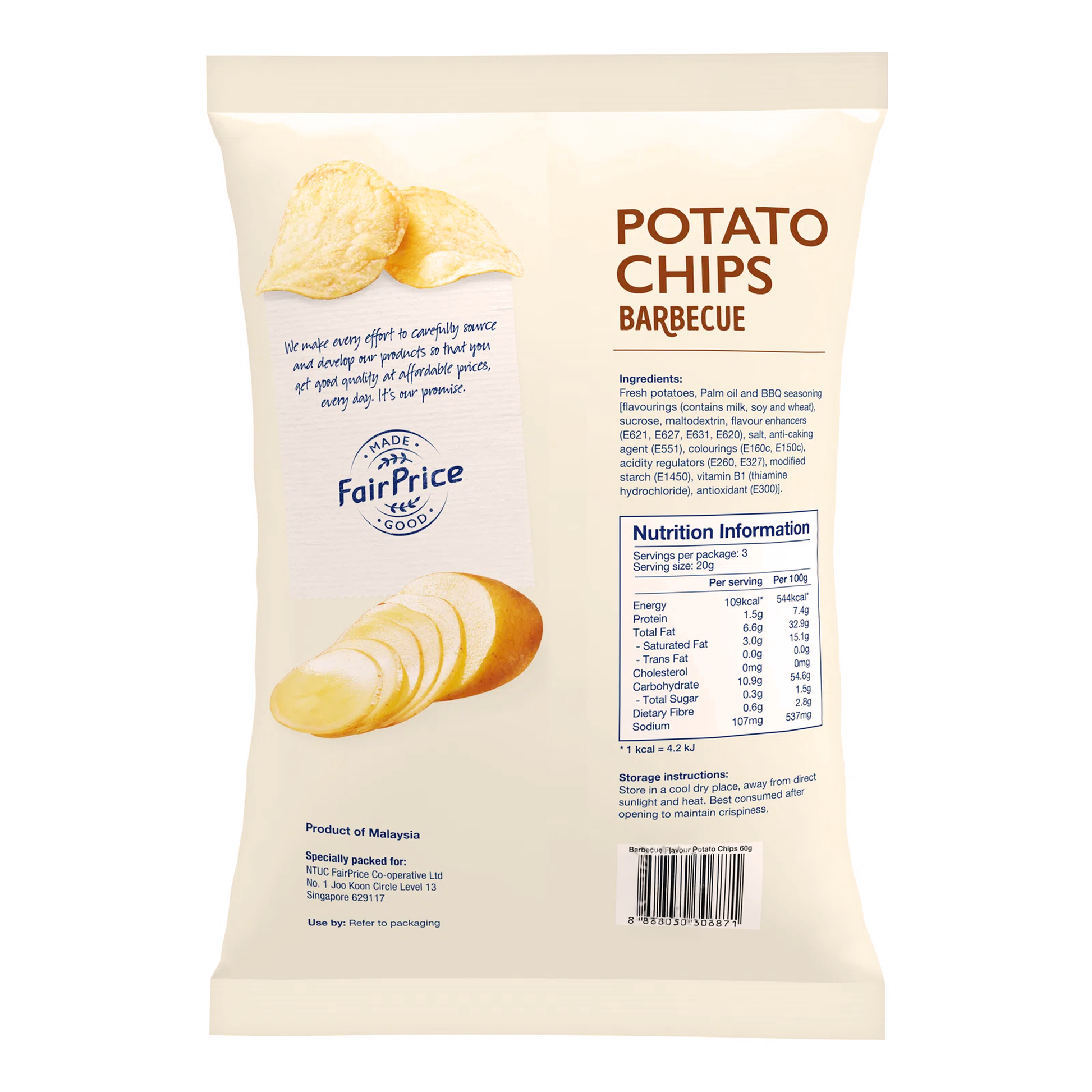 Fairprice Potato Chips Barbecue 60 g