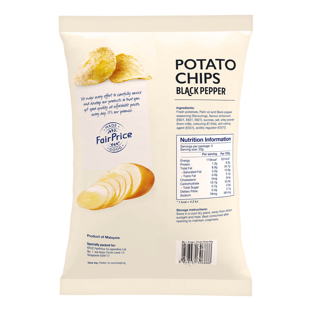 Fairprice Potato Chips Blackpepper 60 g