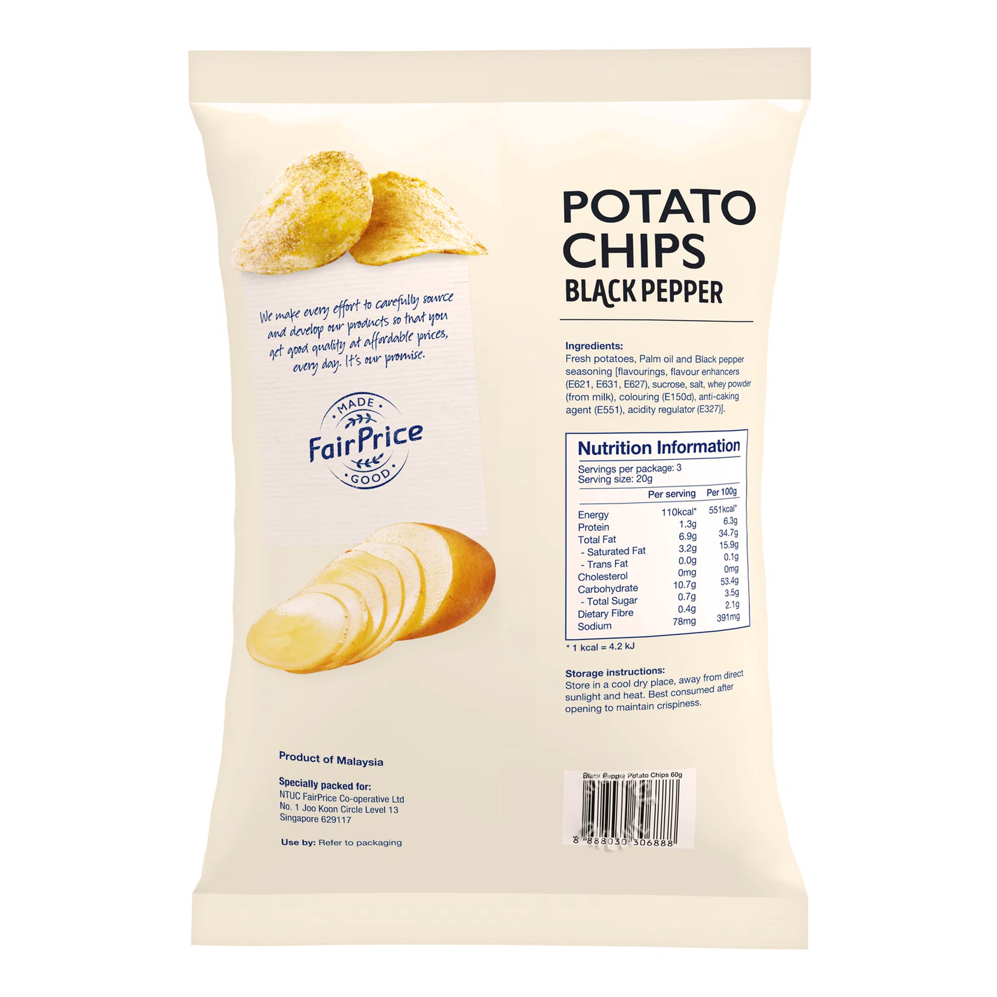 Fairprice Potato Chips Blackpepper 60 g