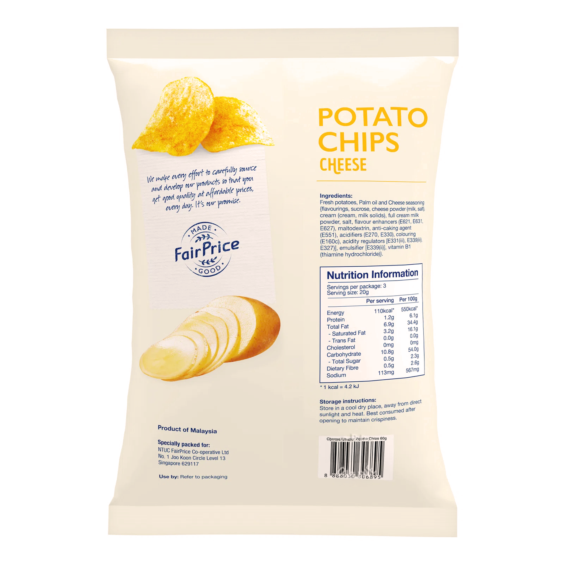 Fairprice Potato Chips Cheese 60 g