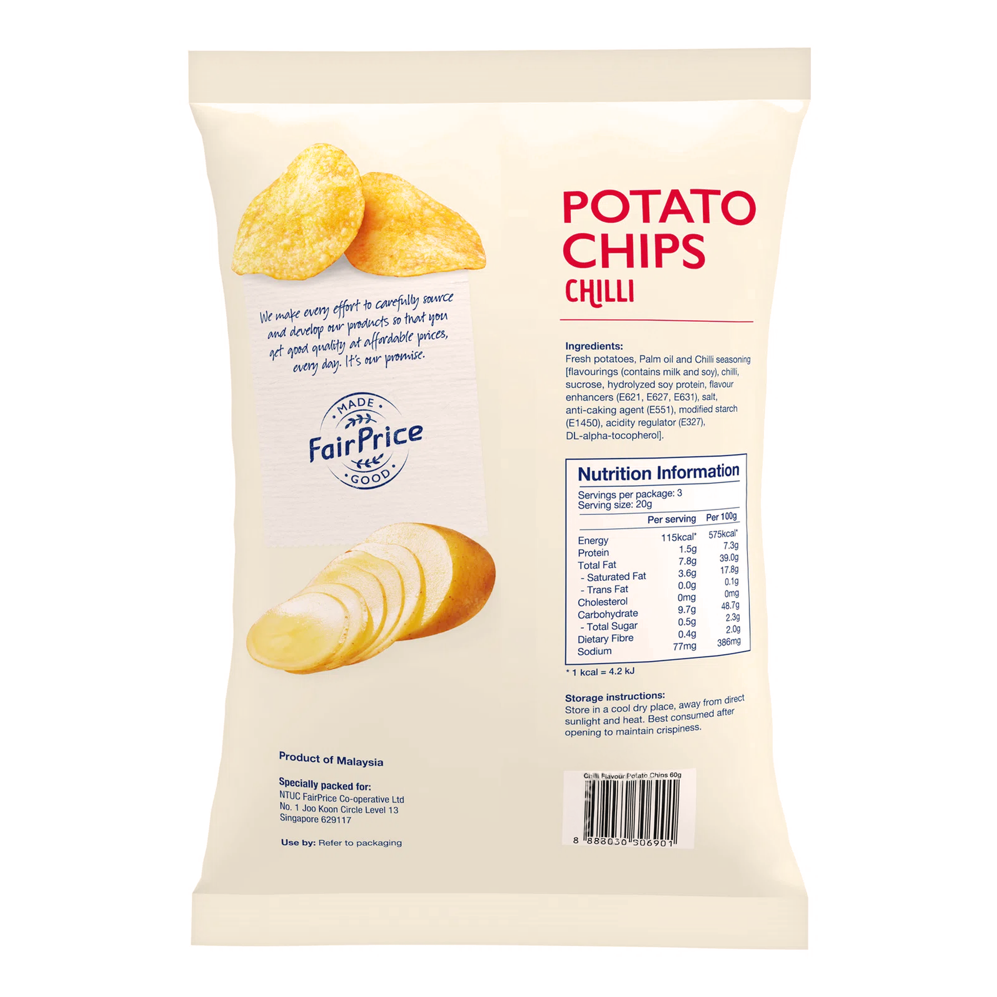 Fairprice Potato Chips Chili 60 g