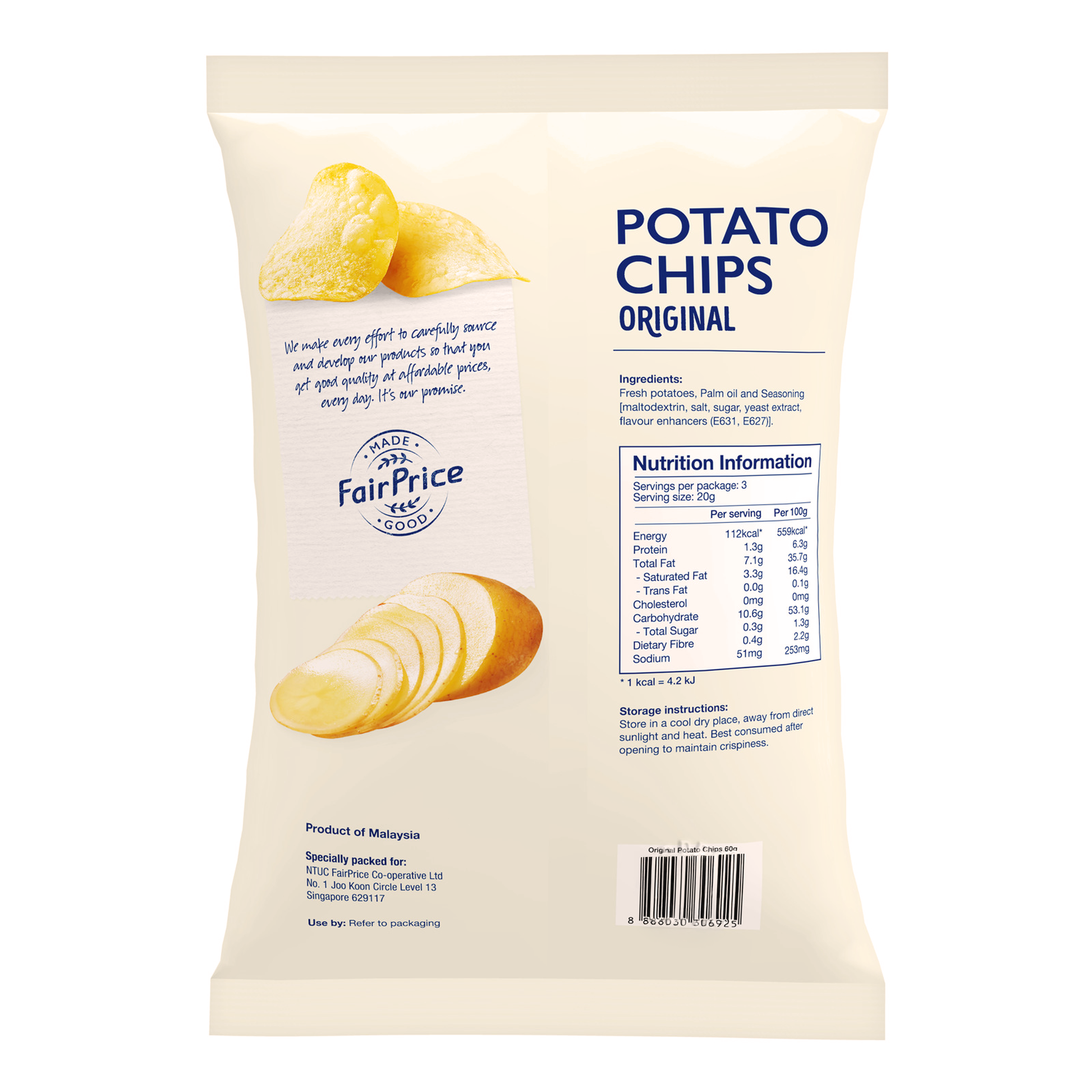 FairPrice Potato Chips Original 60g