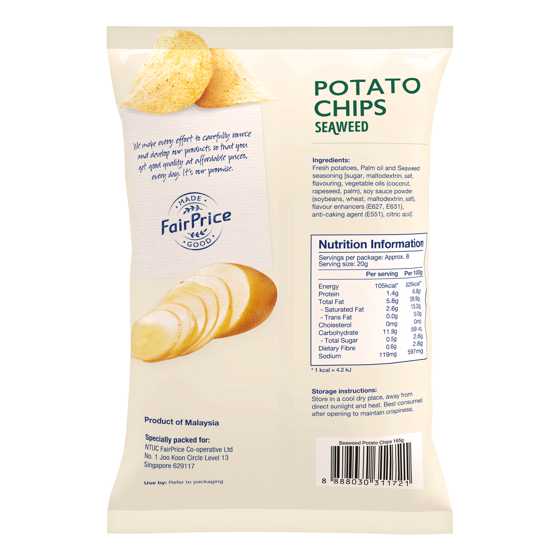 FairPrice Potato Chips Seaweed 60 g