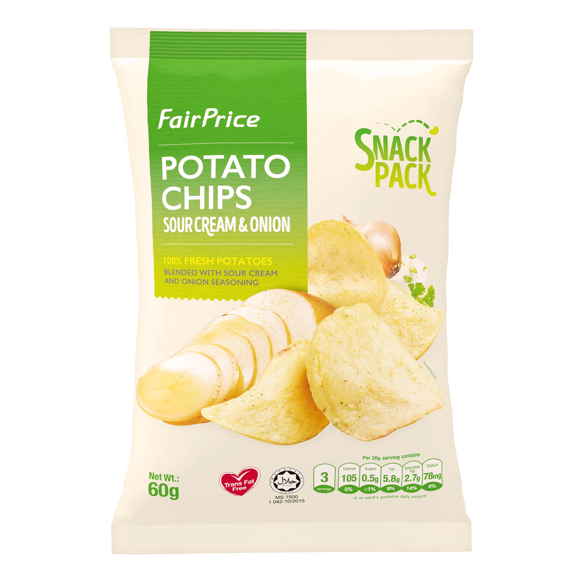 Fairprice Potato Chips Sour Cream n Onion 60 g