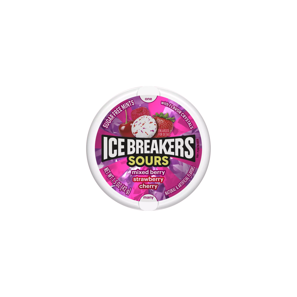 Ice Breakers Sours Mixed Berry Strawberry & Cherry 1.5 Oz