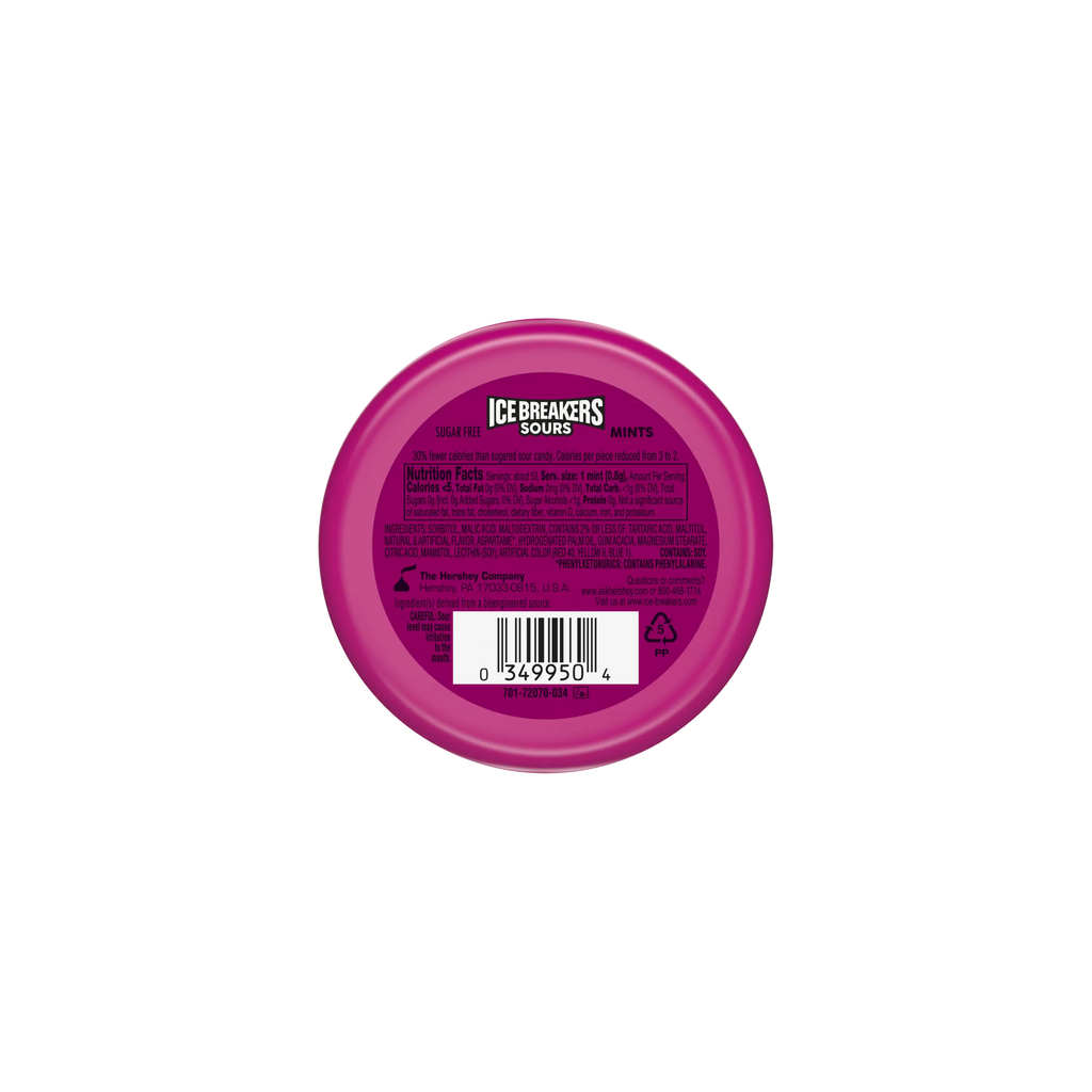 Ice Breakers Sours Mixed Berry Strawberry & Cherry 1.5 Oz