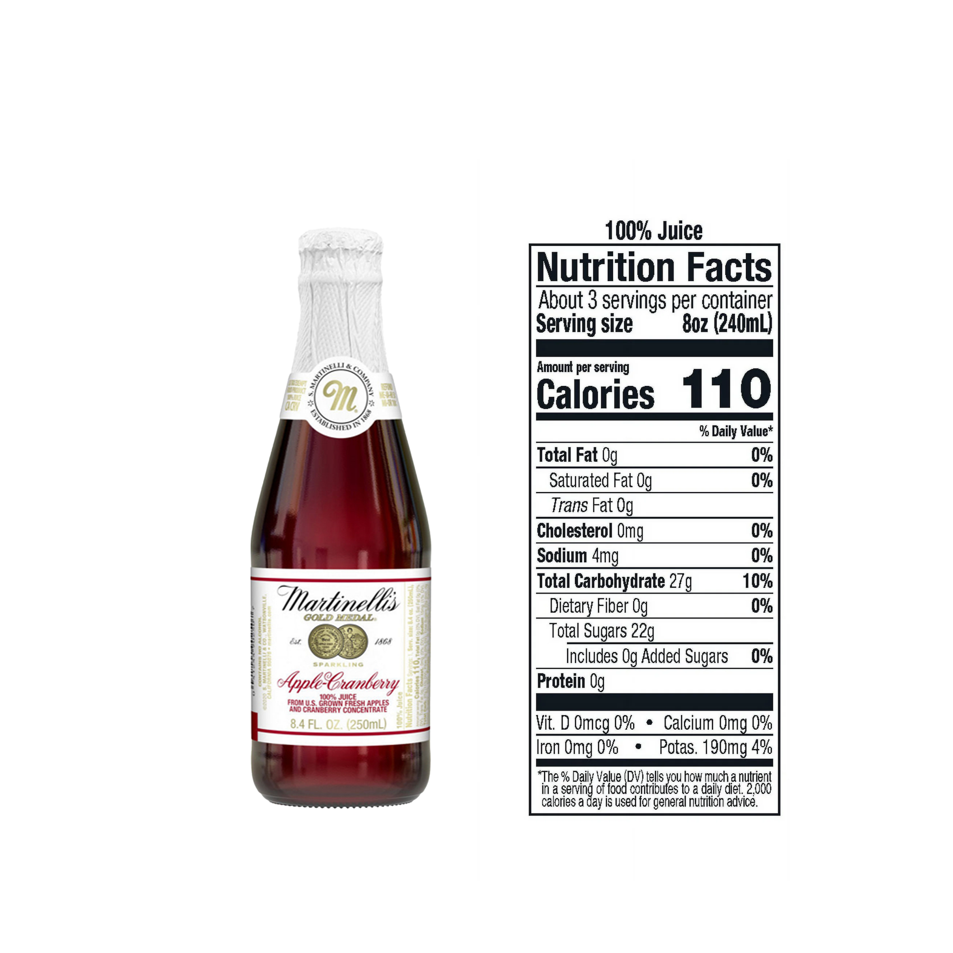 Martinelli's Sparkling Apple Cranberry Juice 8.4 fl oz