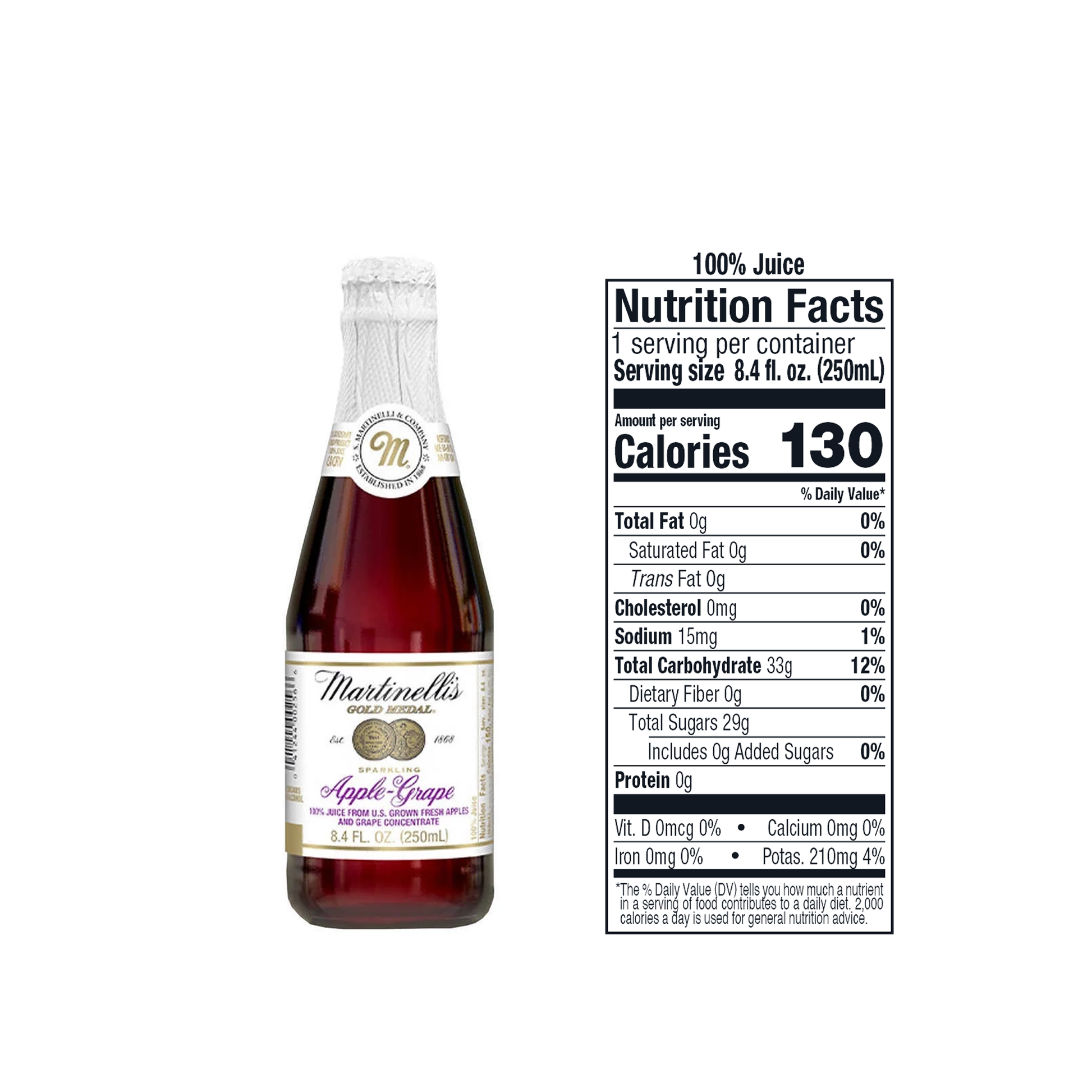 Martinelli's Sparkling Apple Grape Juice 8.4 fl oz