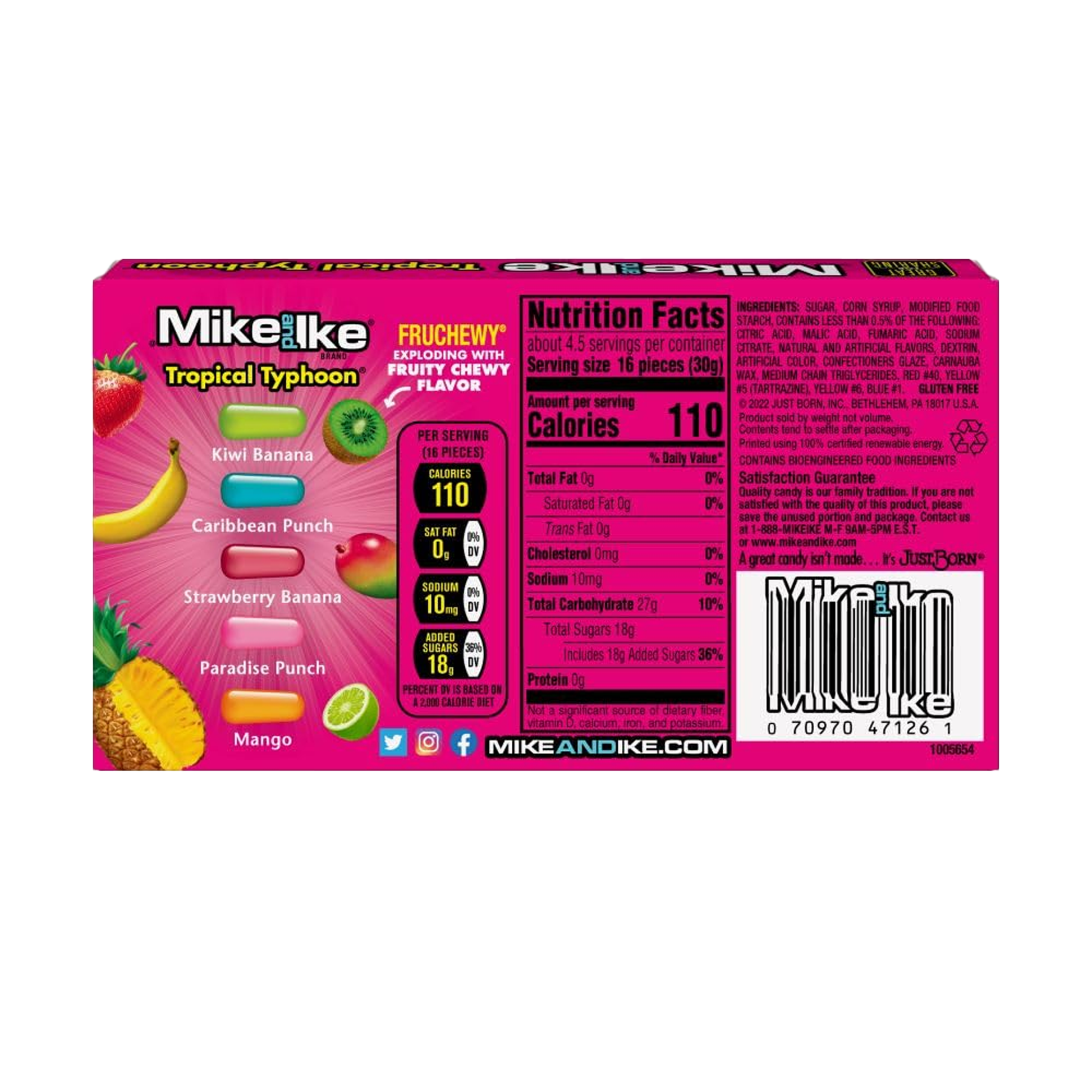 Mike & Ike Fruit Candy Tropical Typhoon 5 oz