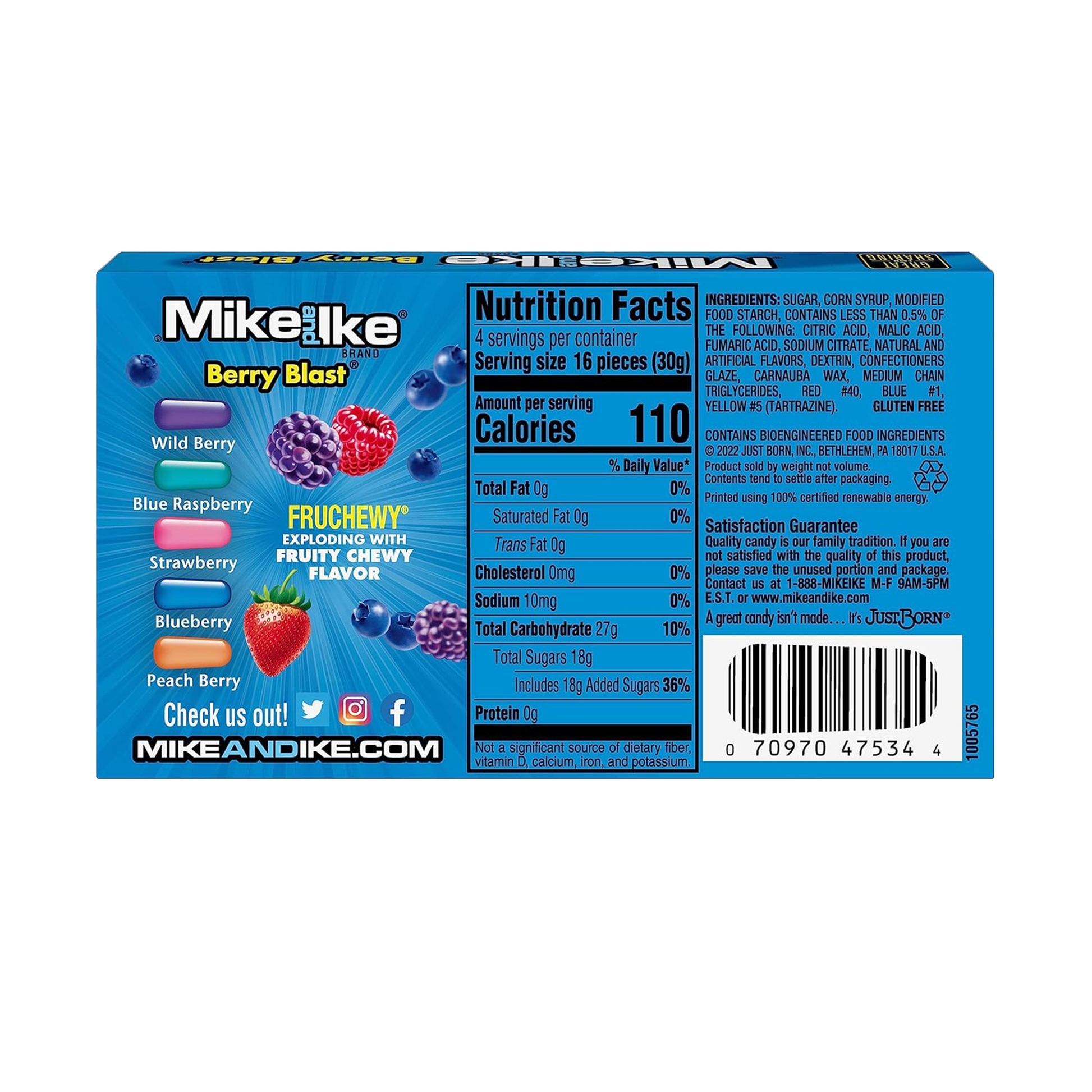 Mike and Ike Fruit Candy Berry Blast 4.25 oz