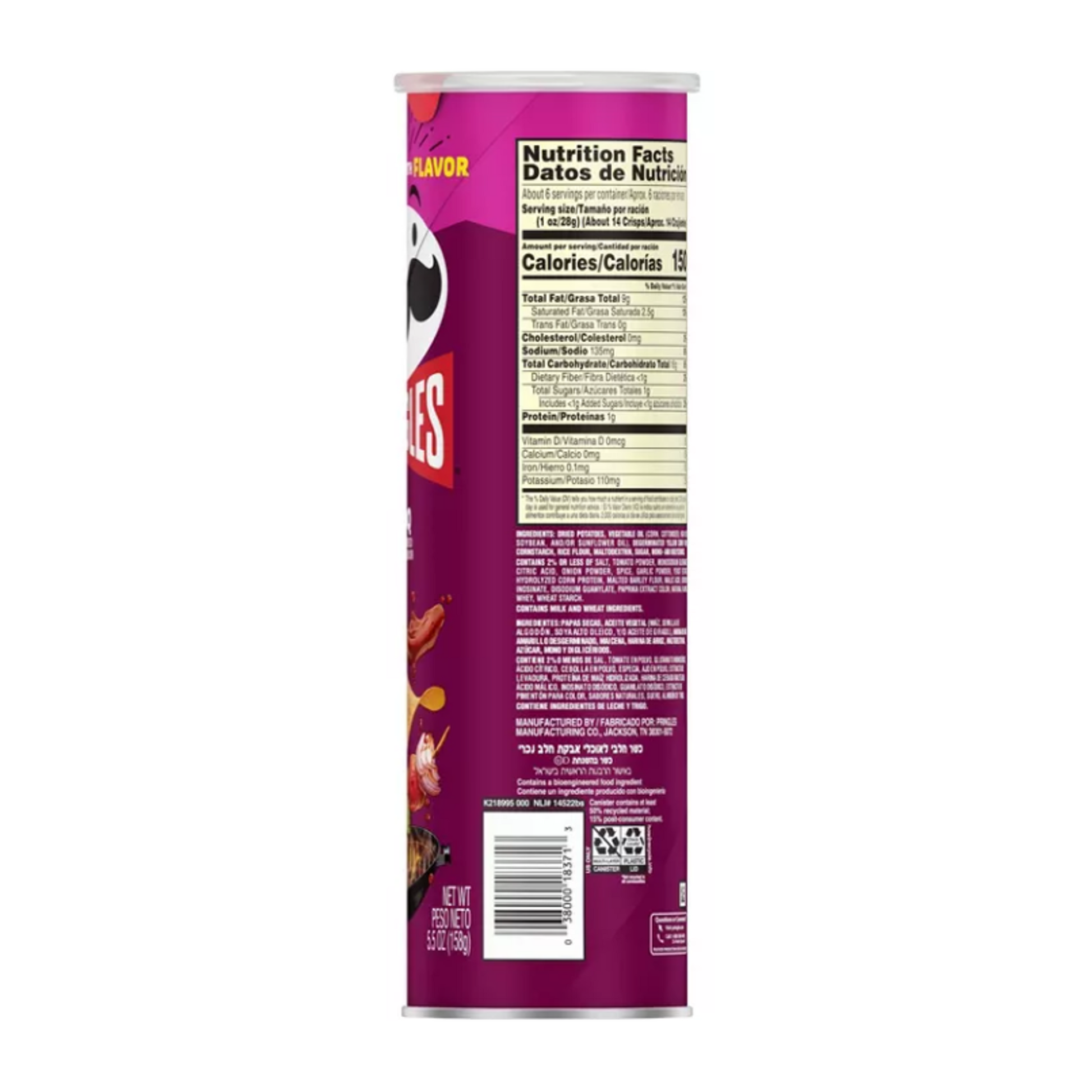 Pringles BBQ 5.5 Oz