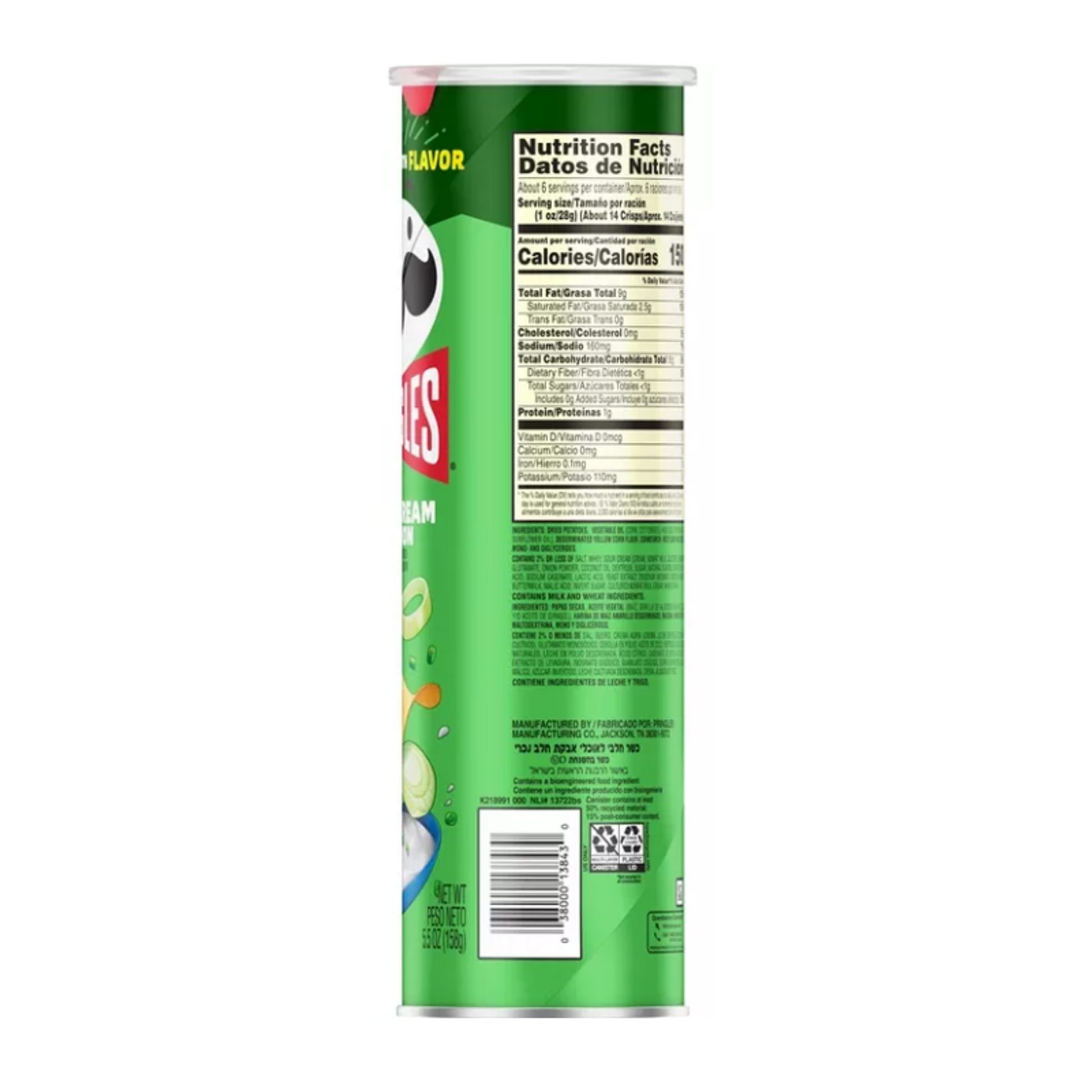 Pringles Sour Cream & Onion 5.5 oz