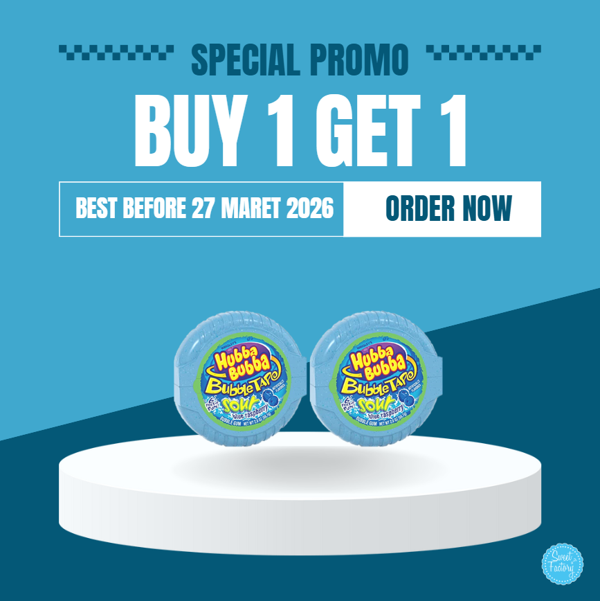 Hubba Bubba Gum Tape Sour Blueraspberry 2 Oz