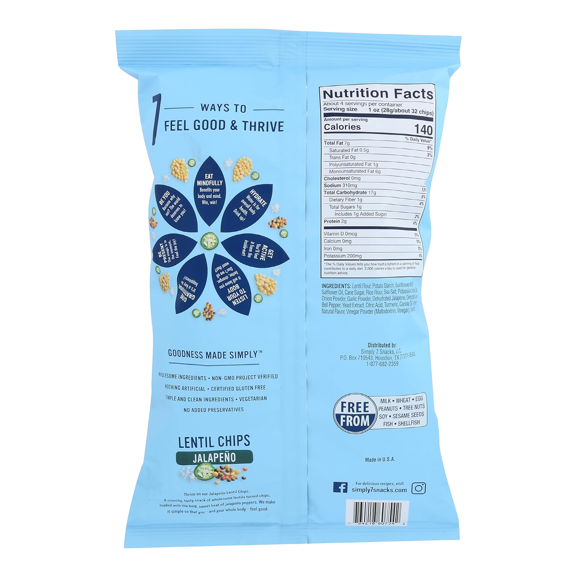Simply 7 Chips Lentil Jalapeno 3.65 oz