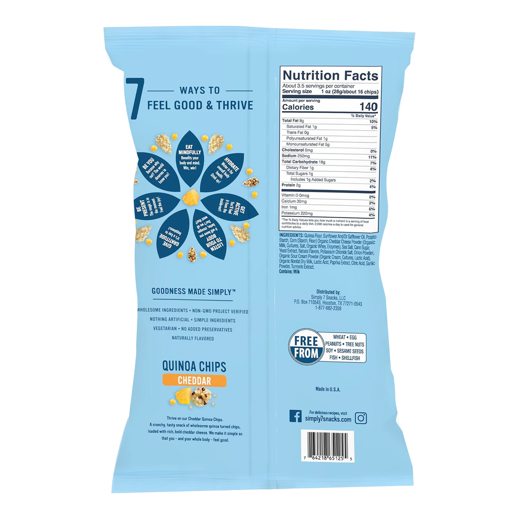 Simply 7 Quinoa Chips Cheddar 2.8 oz