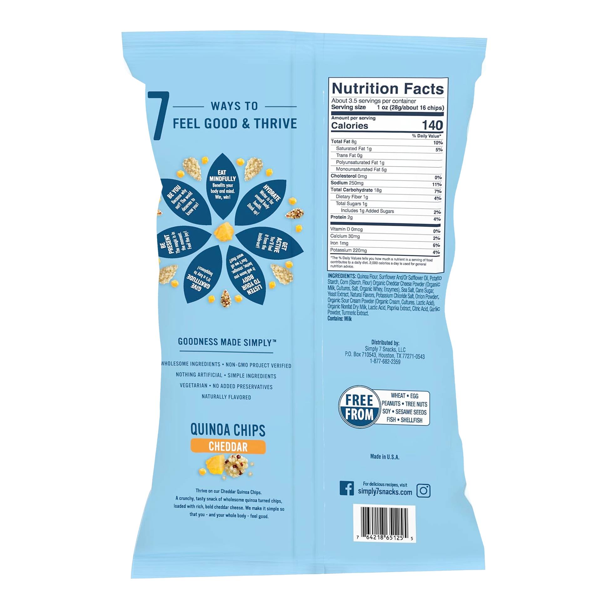 Simply 7 Quinoa Chips Cheddar 2.8 oz