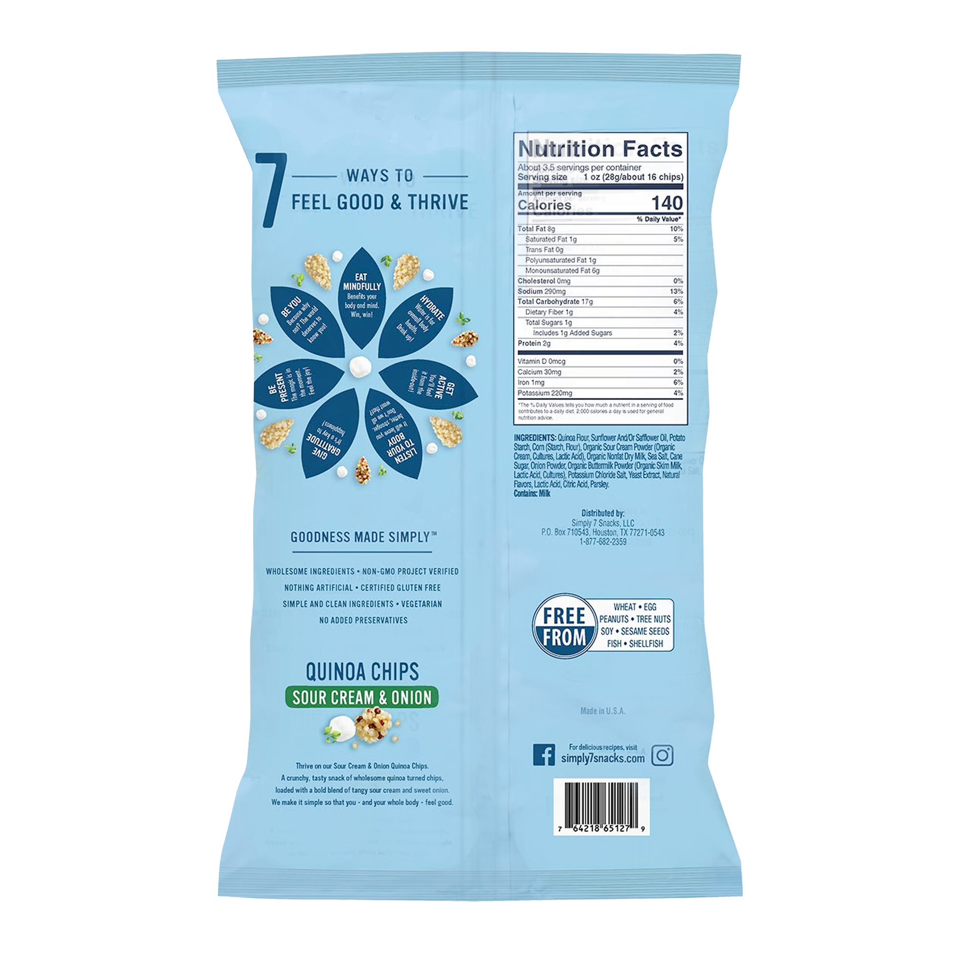 Simply 7 Chips Quinoa Chips Sour Cream & Onion 2.8 oz