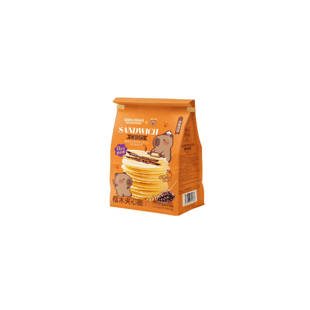 Sakuragi Ryouhinn Capybara Sandwich Crisps Malt Cocoa Flavor 100g