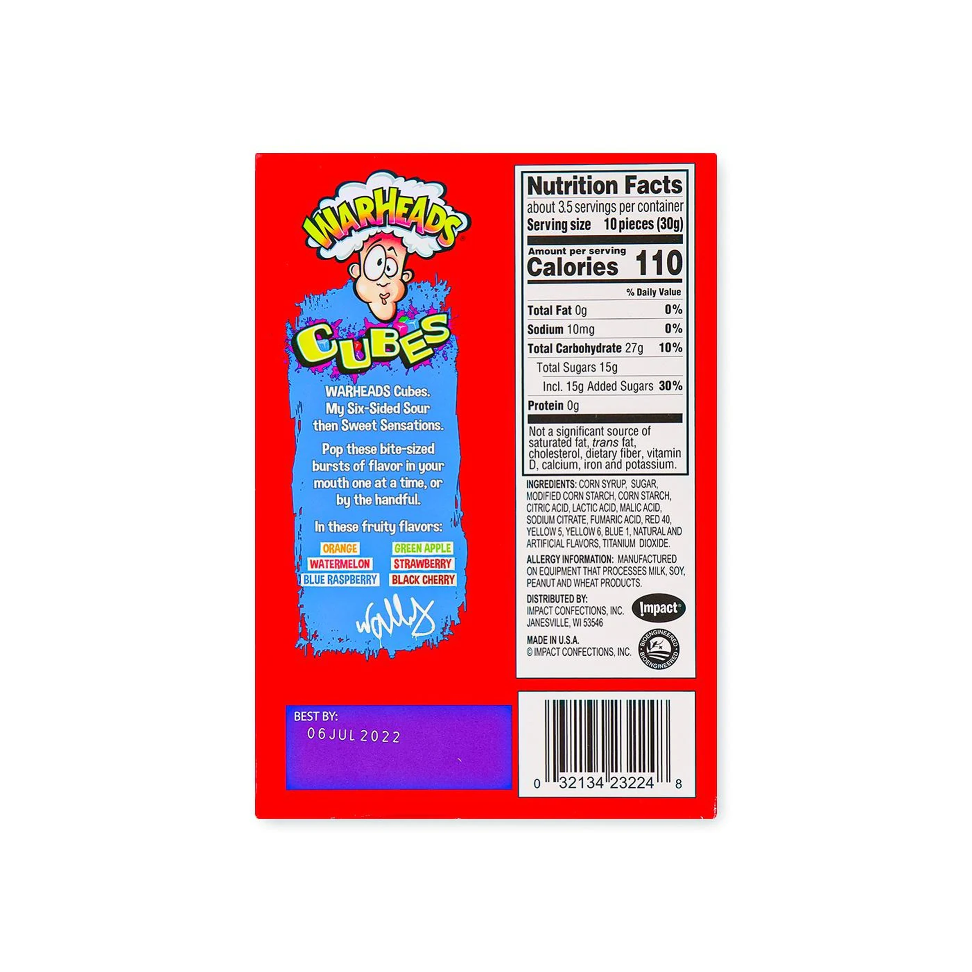 Warheads Sour Chewy Cubes Box 4 Oz