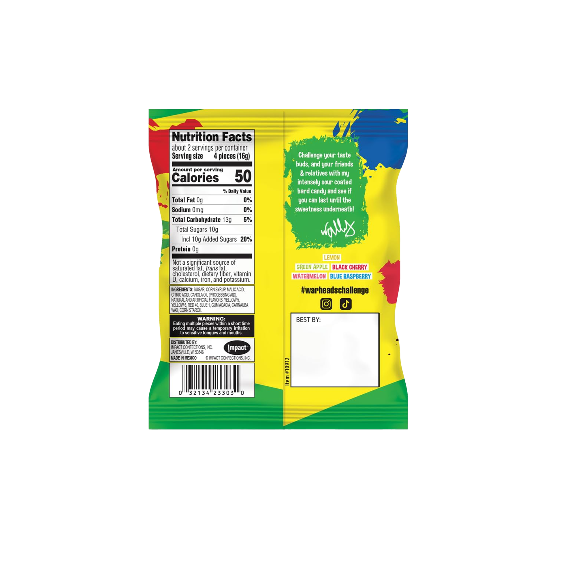 Warheads Extreme Sour Hard Candy 1 Oz
