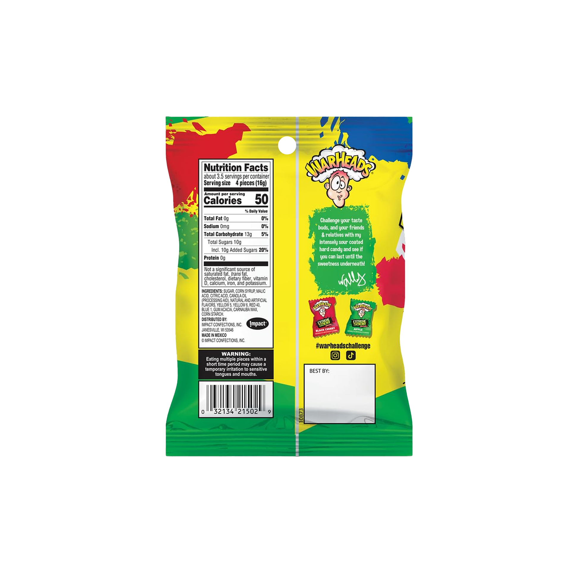 Warheads Extreme Sour Hard Candy 2 oz